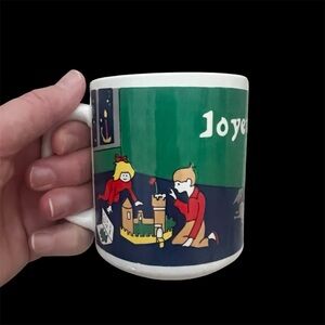 Vintage 1983 I. Calvo Christmas Mug Cup Ceramic Electro Plastics Newark NJ
